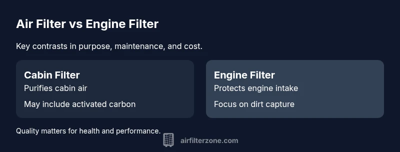 Visual comparison of cabin air filter vs engine filter