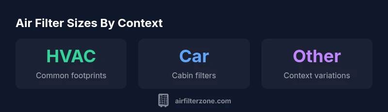 Infographic showing HVAC and car air filter sizes