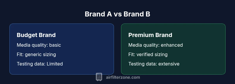 Graphic comparing Budget Brand and Premium Brand filtration performance and features