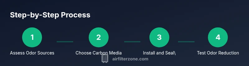 Process diagram showing odor removal filtration steps