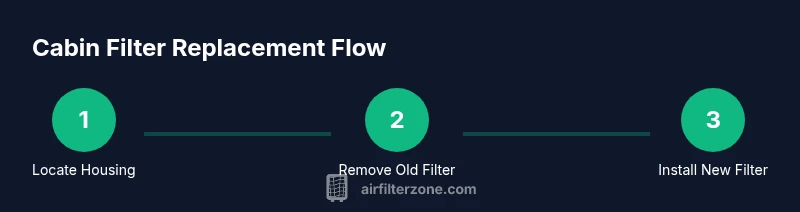 Tailwind CSS process diagram for cabin air filter replacement