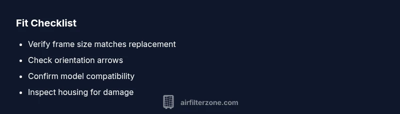 Checklist for ensuring air filter fits properly