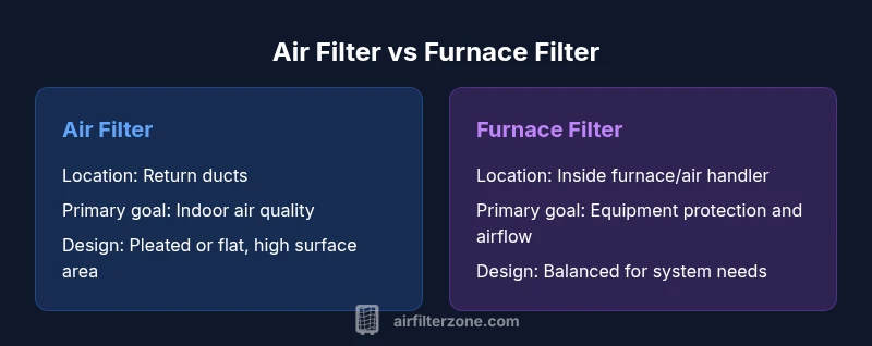 Infographic comparing air filter and furnace filter