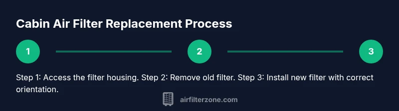 Process showing how to replace cabin air filter in a Tesla vehicle