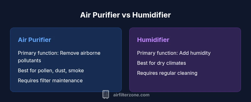 Comparison infographic: air purifier vs humidifier