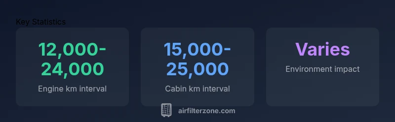 Statistics on engine and cabin air filter replacement intervals